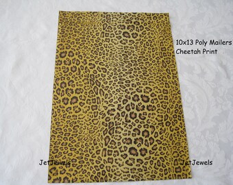 Plastic Shipping Mailers, Shipping Mail Bag, Poly Plastic Envelopes, Cheetah Leopard Animal Print, Seal Sealing, 10x13