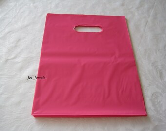 50 bolsas de plástico rosas, bolsas de plástico para compras, bolsas de regalo, bolsas para boutiques, bolsas de plástico, 12x15