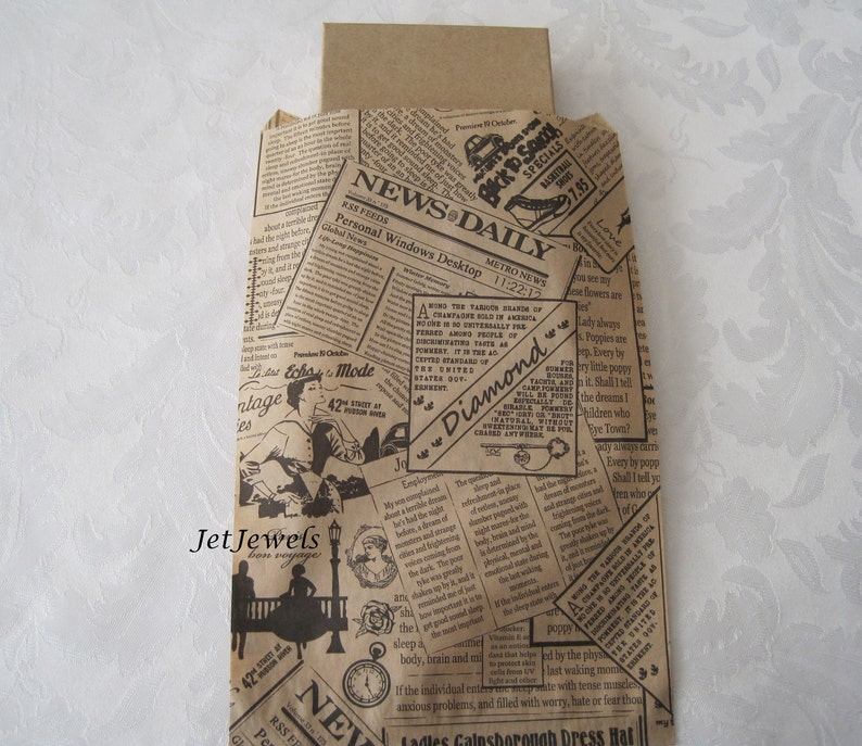 Brown Paper Bags Newspaper Newsprint Paper Gift Bags Retail Etsy