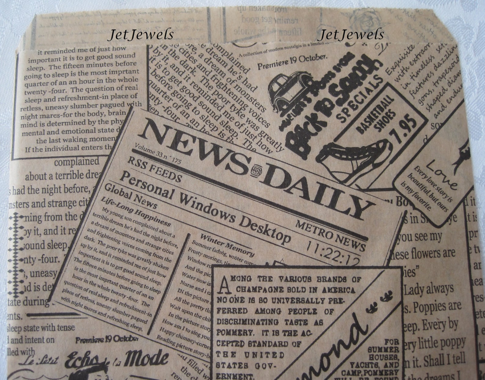 Brown Paper Bags Newspaper Newsprint Paper Gift Bags Retail Etsy