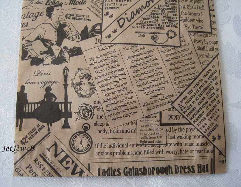 Brown Paper Bags Newspaper Newsprint Paper Gift Bags Retail Etsy