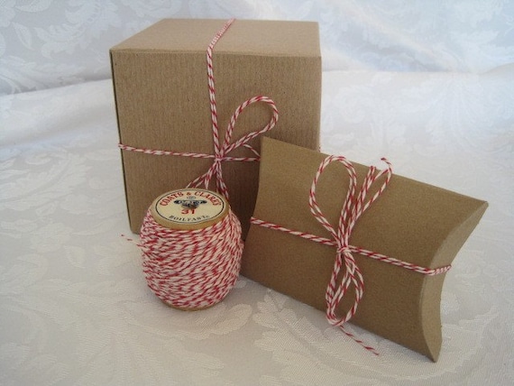 Red Cotton Twine, Bakers Twine, Red String, Gift Wrap, Gift Wrapping,  Stocking Stuffer Filler, Box String, on 2 Inch Wood Spool, 50 YARDS 
