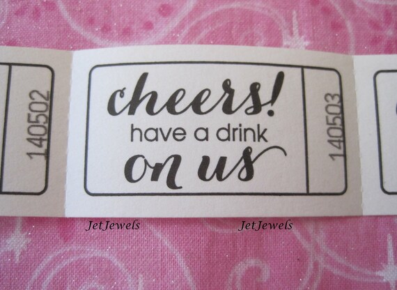 Drink Tickets Good For One Drink Wedding Party Reception Etsy