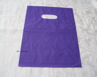 50 Plastic Bags, Purple Bags, Plastic Shopping Bags, Plastic Gift Bags, Shopping Bag, Retail Merchandise Store Bags, Plastic Bag, 9x12