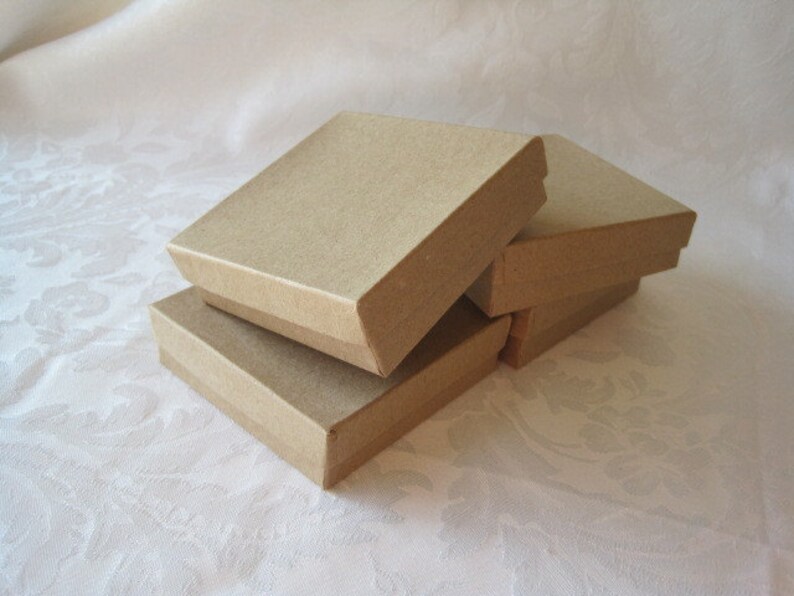 10 Brown Kraft Jewelry Gift Boxes, Small Gift Box, image 2