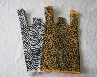 Details about   Leopard-Zebra Print Plastic T-Shirt Merchandis​e Bags w/Handles Gift Retail 