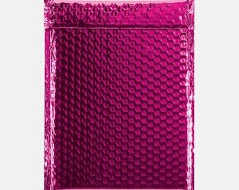 Pink Metallic Bubble Mailers, Hot Pink Envelopes, Padded Self Sealing Shipping Envelope, Business Mailer, Bubble Mailer, 20 PACK 6x9