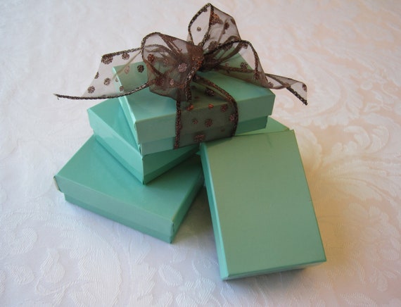 10 Gift Boxes, Small Jewelry Gift Box, Kraft Gift Box, Robins Egg Blue,  Aqua Teal Blue, Bracelet Necklace Box, Bridesmaid Wedding Box, 3x2x1 