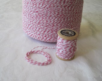 Red Cotton Twine, Bakers Twine, Red String, Gift Wrap, Gift Wrapping,  Stocking Stuffer Filler, Box String, on 2 Inch Wood Spool, 50 YARDS 