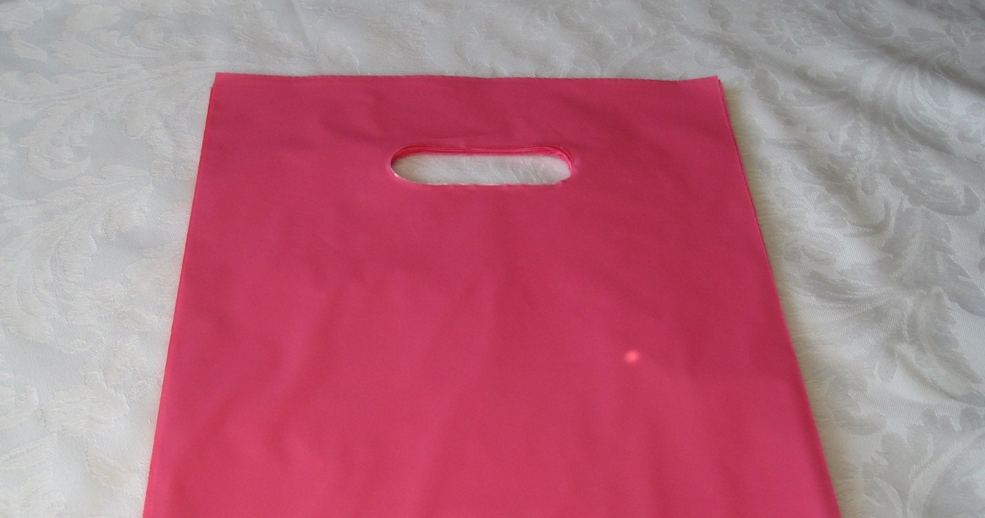 100 Plastic Bags Pink Bags Merchandise Bags Shopping Bag Etsy