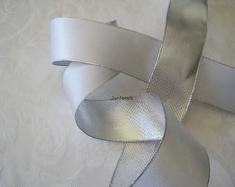 Silver Ribbon, Wired Ribbon, Christmas Ribbon, Metallic Ribbon, Floral Wreath Ribbon, Holiday Gift Wrap, Wire Edge, 1.5 inch, 20 YARDS