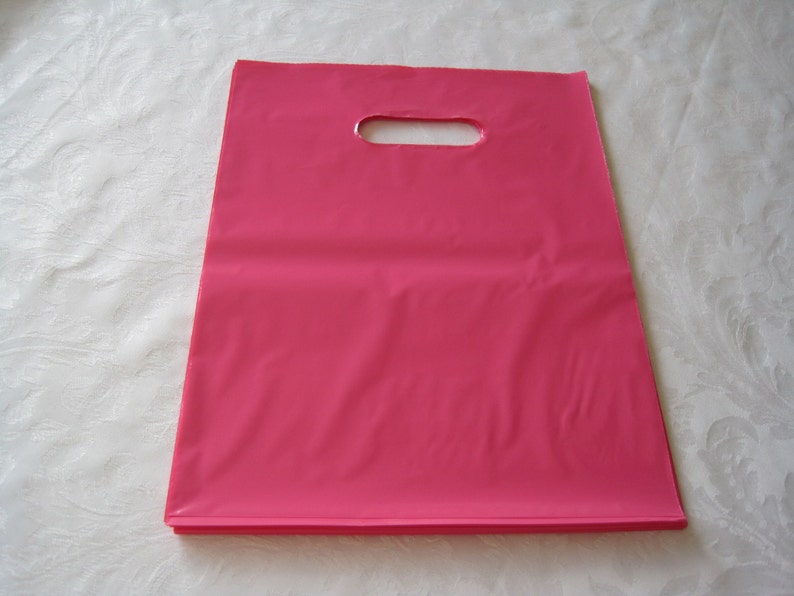 50 Plastic Bags Pink Bags Pink Plastic Bags Plastic Bag 12x15 Gift Bags Retail Merchandise Bags Shopping Bags Candy Bags Shopping Bag