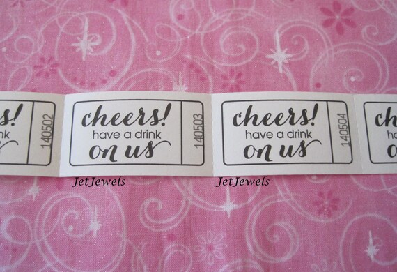 Drink Tickets Good For One Drink Wedding Party Reception Etsy