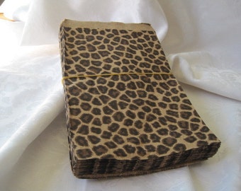 100 Paper Bags, Brown Paper Bags, Candy Bags, Gift Bags, Party Favor Bags, Paper Gift Bags, Animal Print, Cheetah Leopard Print, 5x7