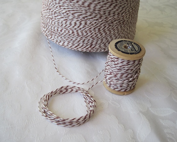 Brown Cotton String, Brown Cotton Bakers Twine, Spool of String, Bakery Box  Twine, Gift Wrapping, Gift Wrap, 50 YARDS on 2 Inch Wood Spool 