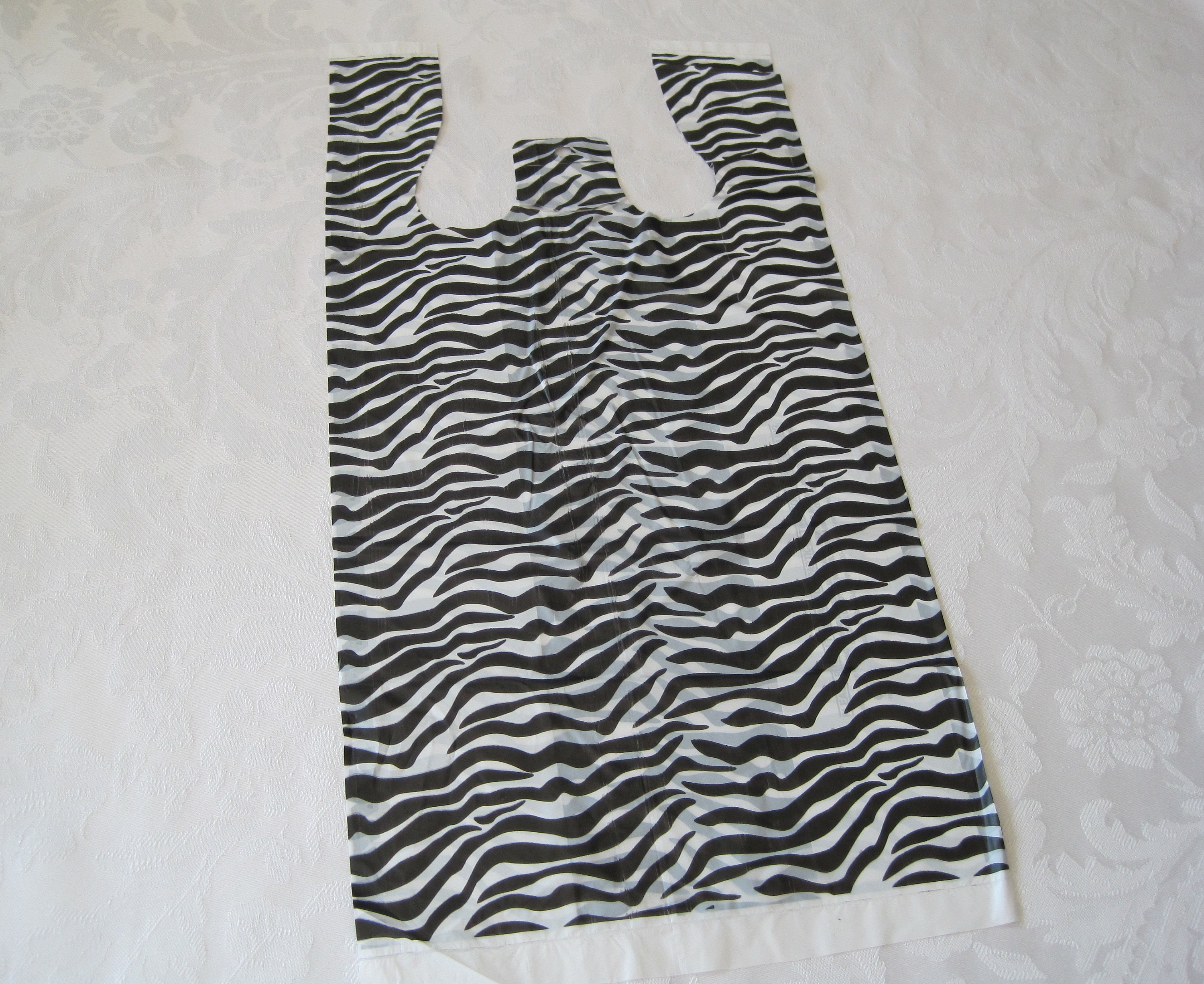 Zebra Print Plastic Shopping Bags - Large