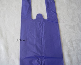 Purple Plastic Bags, Plastic Shopping Bag, TShirt Bags, Small Gift Bags, Boutique Retail Store Bags, T Shirt Bag, Plastic Bag, 7x16