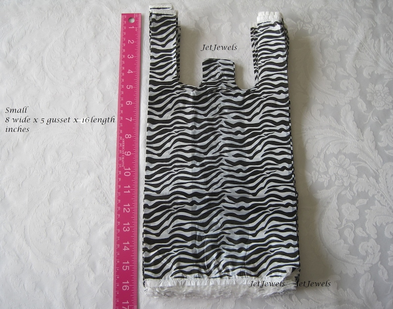 50 Plastic Bags Zebra Animal Print Plastic Shopping Bags Etsy