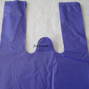 100 Plastic Bags, T Shirt Bags, Hot Pink Plastic Bags, Black Bags, Blue Bags, Purple Bags, TShirt Bags, Plastic Shopping Bags 7x16 image 10