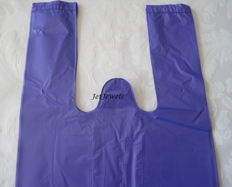 100 Plastic Bags, T Shirt Bags, Hot Pink Plastic Bags, Black Bags, Blue Bags, Purple Bags, TShirt Bags, Plastic Shopping Bags 7x16 image 10