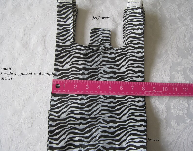 50 Plastic Bags Zebra Animal Print Plastic Shopping Bags Etsy
