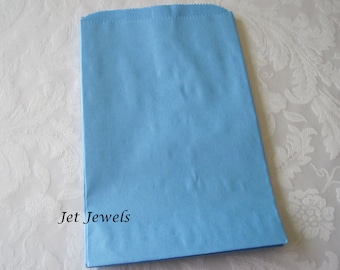Blue Kraft Paper Bags, Shopping Bag, Boutique Retail Bags, Small Paper Gift Bags, Party Favor Candy Bag, 6x9 inches, 50 BAGS