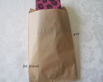 Brown Kraft Paper Bags, Paper Gift Bag, Small Paper Bag, Retail Merchandise Store Bags, Paper Bag, Party Favor Candy Bags, 4x6, 100 BAGS