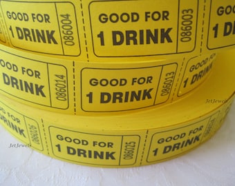 150 Drink Tickets, Good For One Drink, Wedding Party Reception, Free Drink Ticket, Host Open Bar, Cocktail Party, Free Alcohol, 2x1 inch