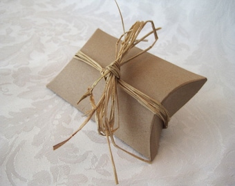 Brown Kraft Jewelry Boxes, Small Jewelry Gift Box, Bracelet Necklace Box, Cardboard Folding Pillow Box, Gift Card Box, 4.5x4x1.5, 25 BOXES
