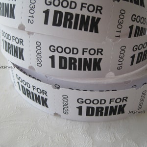 100 Drink Tickets, Good for One Drink, Wedding Reception, Free Drink ...
