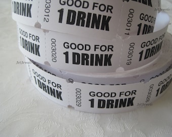 100 Drink Tickets, Good For One Drink, Wedding Reception, Free Drink Token, Host Bar, Cocktail Party, Wine Party, Free Alcohol, 2x1