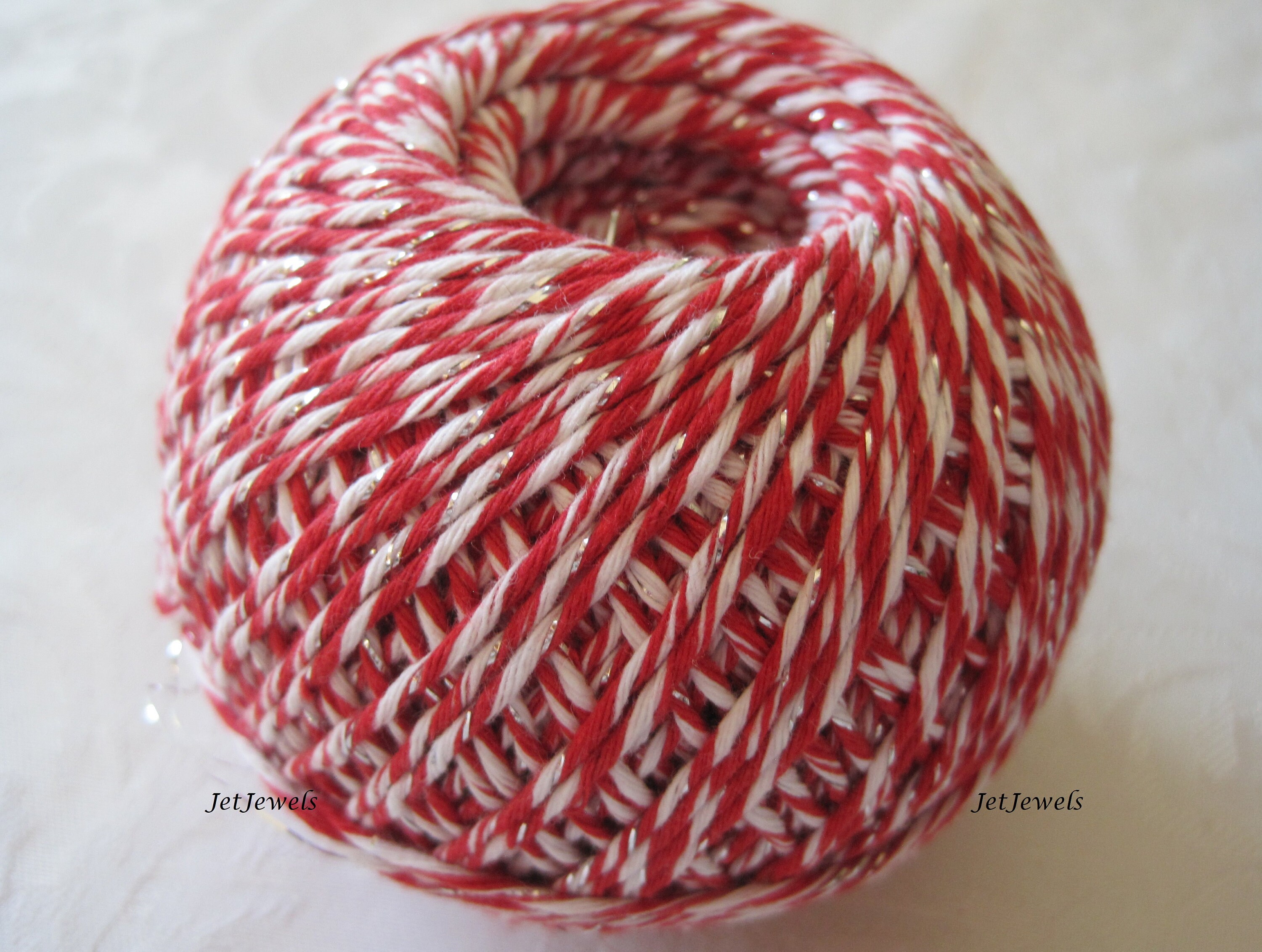 Red/white Baker's Twine 10 Yards, 2 Ply Cotton Twine 