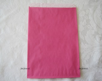 Kraft Paper Bags, Pink Paper Bags, Paper Gift Bags, Shopping Bag, Retail Merchandise Store Bags, Photo Bags, Flat Paper Bag, 6x9