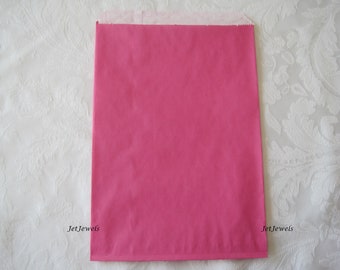 Kraft Paper Bags, Pink Paper Gift Bag, Shopping Bag, Boutique Retail Store Bags, Flat Photo Bags, 6x9 inches 50/100