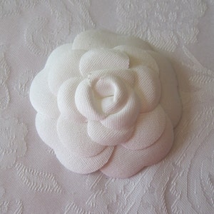 Authentic CoCo CHANEL Large Ivory Fabric Camellia Flower to Making 8cm
