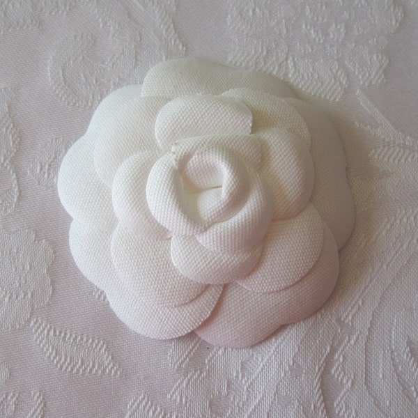 Coco Chanel Camellia Flower, Chanel, Authentic Coco Chanel, Chanel Fabric Flower, White Flower, White Camellia 2.75 inches 1 Each