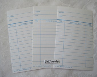 Library Cards, Vintage Library Card, White Lined Cards, Blank School Library Card, Bookmarker, Scrapbooking, Journal, 3x5 in, 25/50/100/200