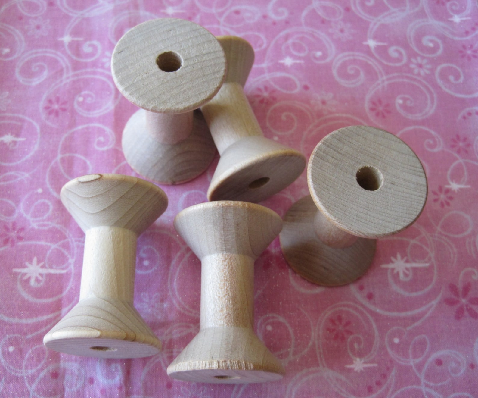 10 Wood Spools, Hourglass Spools, Unfinished Wood Spool, Sewing Thread ...