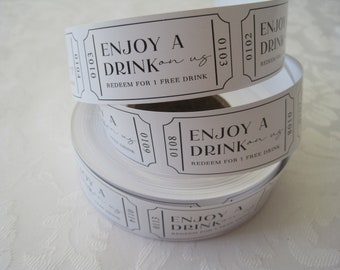 Drink Tickets, Drink Ticket, Wedding Party Reception, Host Bar, Cocktail Wine Party, Happy Hour, Enjoy A Drink On Us, Drink Token