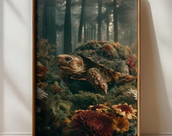 Arte della tartaruga / Stampa di animali, Decorazione per ufficio con tartaruga, Poster con tartaruga, Arte murale con tartaruga, Arte ispiratrice, Arte con animali