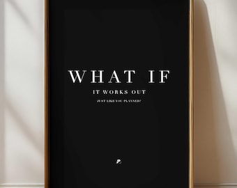 What If... Motivation Print, Motivational Office Decor, Inspirational Posters, Entrepreneur Wall Art, Printable Office Definition Signs