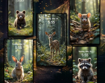 Cute Forest Animal Phone Wallpapers | AI-Generated Aesthetic Mobile Backgrounds | Digital Download