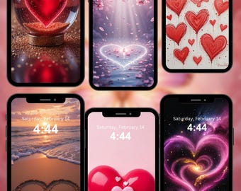 Romantic | Digital Download | Romantic Heart Wallpapers | Aesthetic Phone Backgrounds |