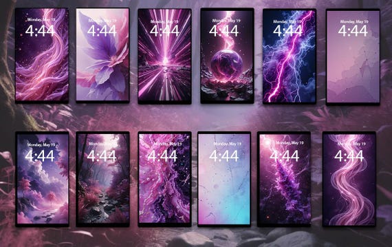 Purple Dreams Phone Wallpapers | Cosmic Fantasy & Galaxy Backgrounds | AI-Generated Digital Download mobile Lockscreen