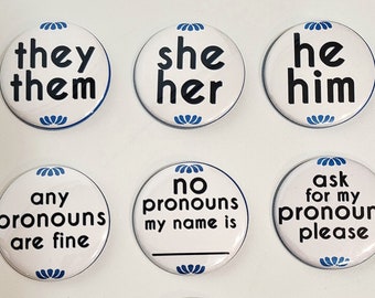 BULK ORDER Pronoun Button Pins