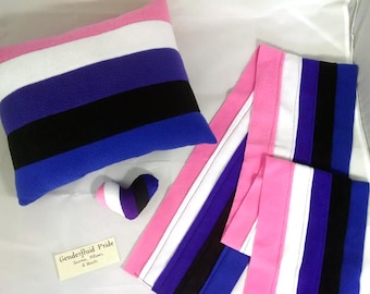 Genderfluid Pride Scarves, Pillows, and Mini Hearts