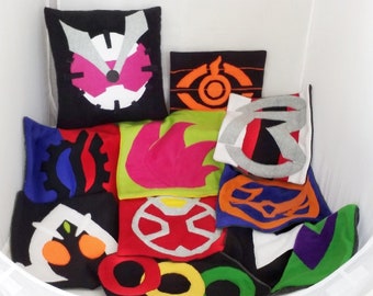 CLEARANCE! Kamen Rider Pillows - W, OOO, Fourze, Drive, Gaim, Ex-Aid, ZiO, Zero-One