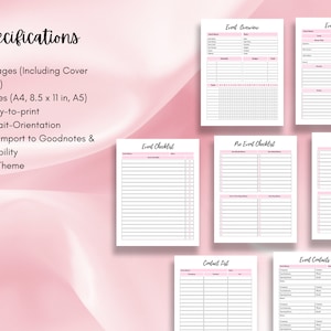 Event Planner Printable PDF Digital Planner Event Checklist , Guests ...