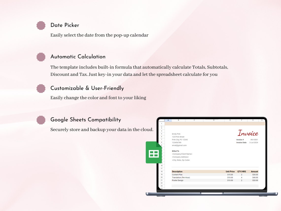 Invoice Template Google Sheets for Freelancers and Small Businesses ...