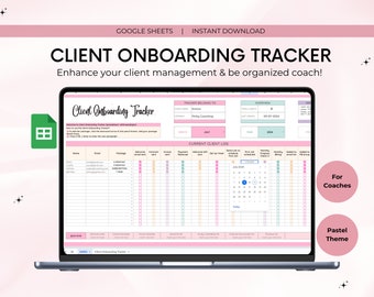 Client Onboarding Tracker Spreadsheet for Coaches, Client Management Spreadsheet, CRM, Coaching Tracker, Coach Spreadsheet, Client List